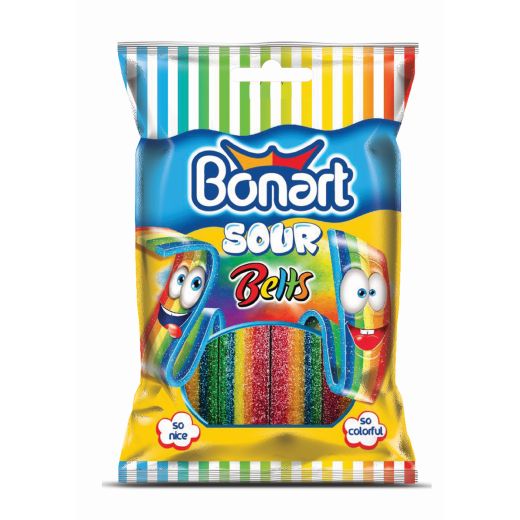 Jellyman BonartLicorice Sour Belts Candy (3x90Gx12)