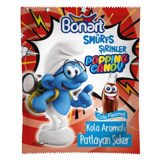 Jellyman Bonart Smurfs Popping Candy Cola Flavored (12x4Gx40)