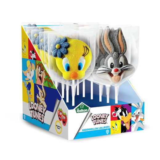 Jm Relkon Looney Tunes Marshmallow Lollipop (45GR X 12PCS) x 6