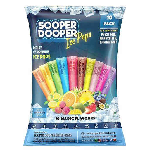 Sooper Dooper Ice Pops (10 Assorted Flavours (10 x 90ml) x 10