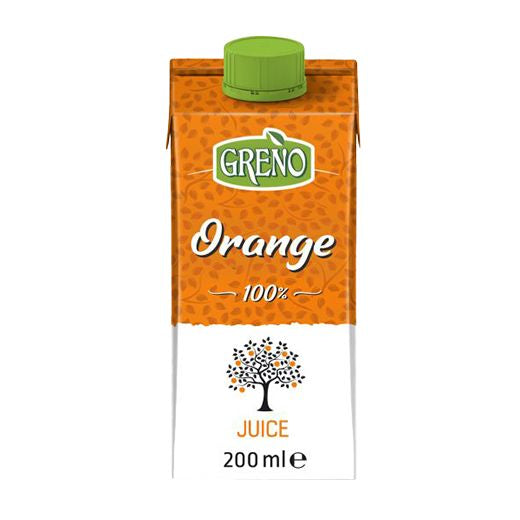 Greno Orange 100% Nfc Juice Tetra Pak (200ML) x 24