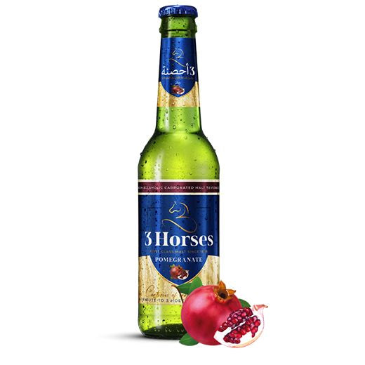 3 Horses Malt Pomegranate (Non-Alc) (6X300ML) x 4