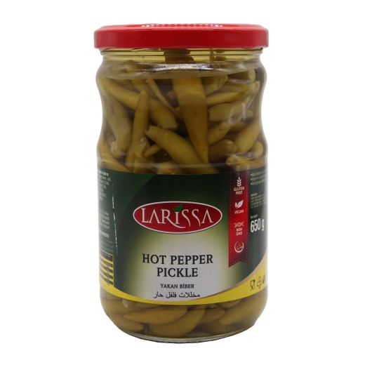 Larissa Pickles Hot Peppers / Yakan Biber (12x660CC)