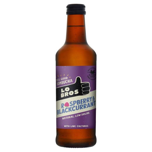 Lo Bros Kombucha Raspberry & Blackcurrant (330ML) x 12