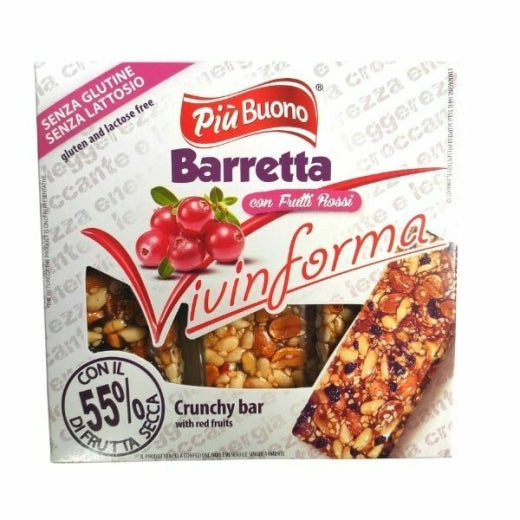 Piu Buono Vivinforma Red Dried Fruits Bars (12x3X30GR)