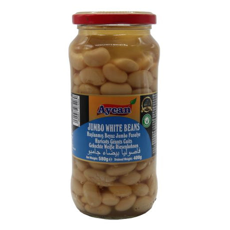 Aycan Tr Boiled Jumbo White Beans Jar (12x580GR)