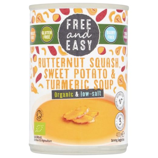 Free & Easy Org Low Salt Butternut Squash & Sweet Potato & Turmeric Soup (400GR) x 6