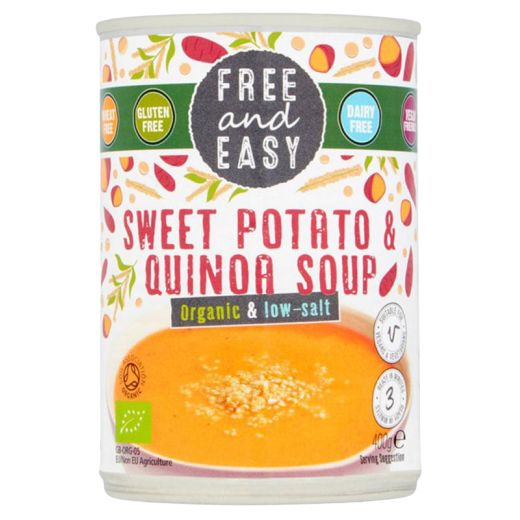 Free & Easy Org Low Salt Sweety Potato & Quinoa Soup (400GR) x 6