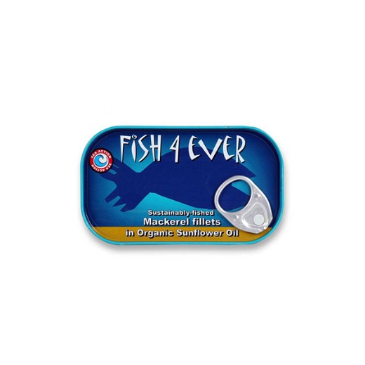 Fish 4 Ever Mackerel Fillets In Organic Sunflower Oil (125GR) x 11