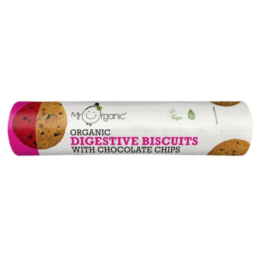 Mr Organic Chocolate Chip Digestive Biscuits (250GR) x 12