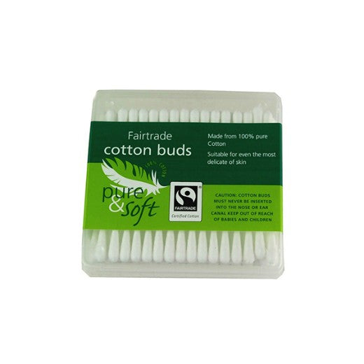 Pure & Soft 200 Fairtrade Cotton Wool Buds (200 buds) x 24