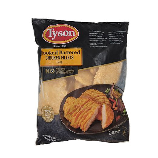 Tyson Battered Chicken Fillet 120G 2.4Kg