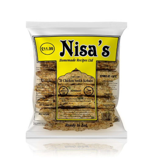 Nisa's Chicken Seekh Kebab (8x18 PCS)