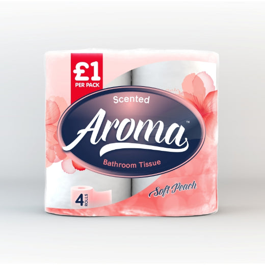 Nova Aroma Toilet Roll - 4 Pack Peach 1.29 Pm (4pcs) x 10