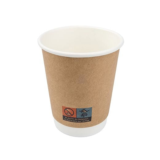 Grab & Go Double Wall Hot Drink Cup (227Ml/8Oz) Brown 25Pcs