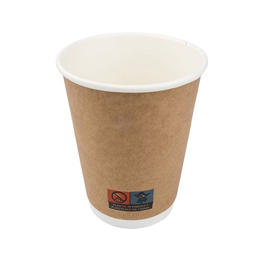 Grab & Go Double Wall Hot Drink Cup (340Ml/12Oz) Brown 25Pcs