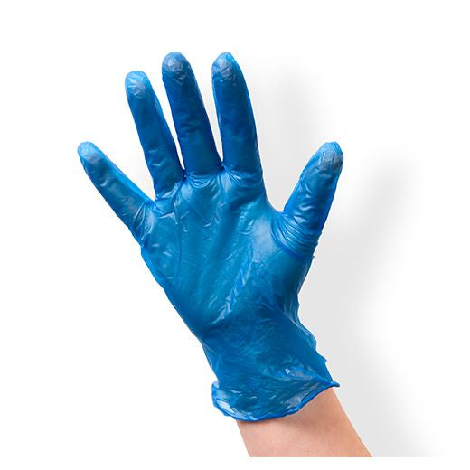 Blue Vinyl Glove (Powder Free) Medium 100Pcs