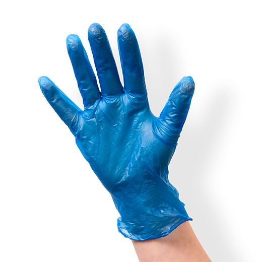 Blue Vinyl Glove (Powder Free) Large 100Pcs