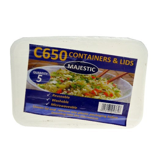 Mp Majestic C650 Medium Plastic Cont+Lids (50PCS/BAG) x 5