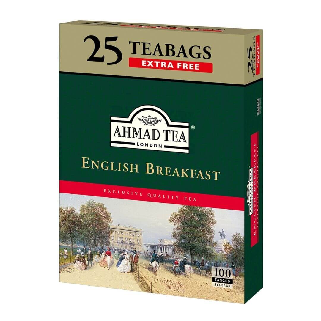 Ahmad Tea Bags 100 English Breakfast 25 Bags Extra