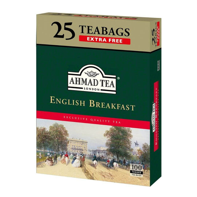 Ahmad Tea Bags 100 English Breakfast 25 Bags Extra