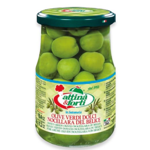 Attina Sweet Green Olives Nocellara Of Belice Jar 550G