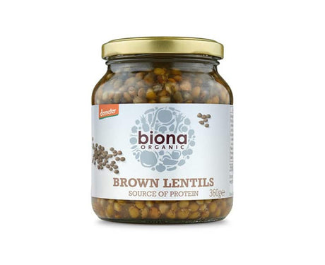 Biona Organic Brown Lentils In A Glass Jar 360G