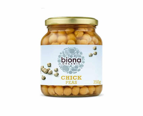 Biona Organic Chick Peas In Glass Jar 350G