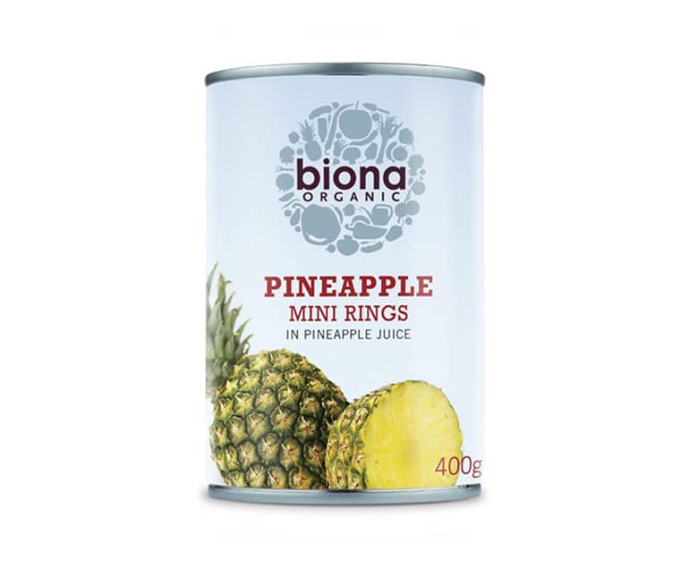 Biona Organic Pineapple Mini Rings In Natural Juices 400G