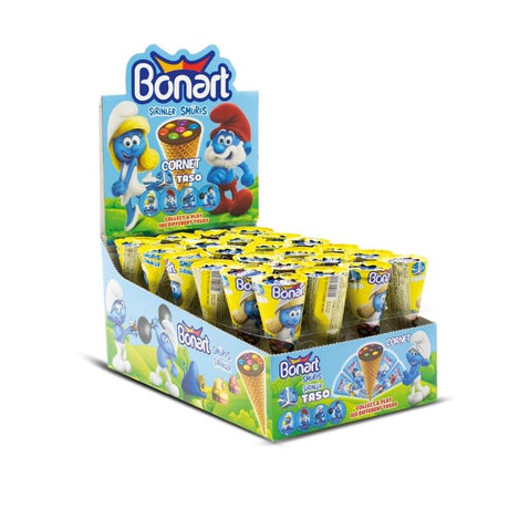 Bonart Smurfs Cornet Wafer With Cocoa Cream 25G