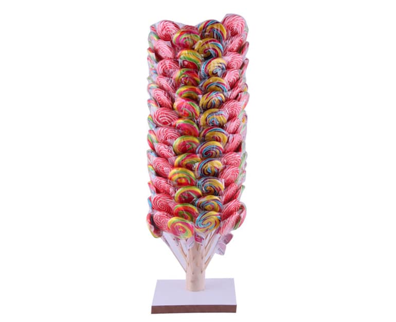 Candy Fox Lollipop With Wooden Stand Round 150 pcs