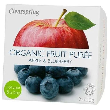 Clearspring Organic Apple & Blueberry Fruit Puree - 2X100Gr