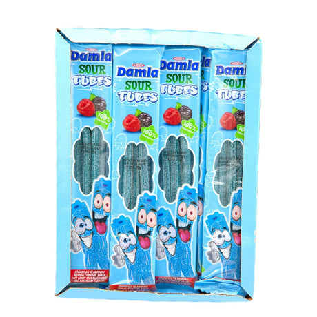 Damla Sour Licorice Tubes Raspberry & Blackberry 35Gx24pcs