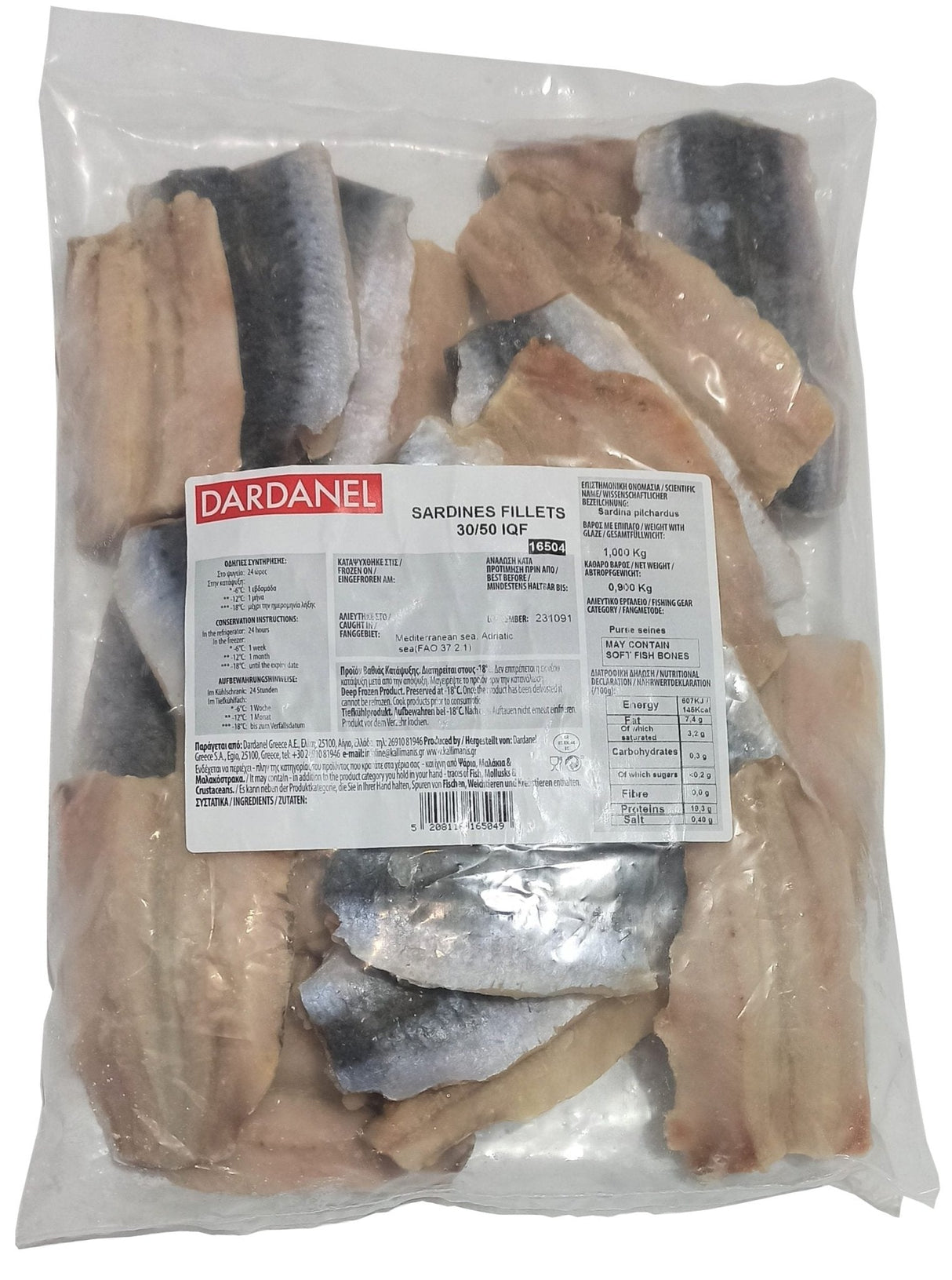 Dardanel Sardines Fillets 30/50 IQF 1KG