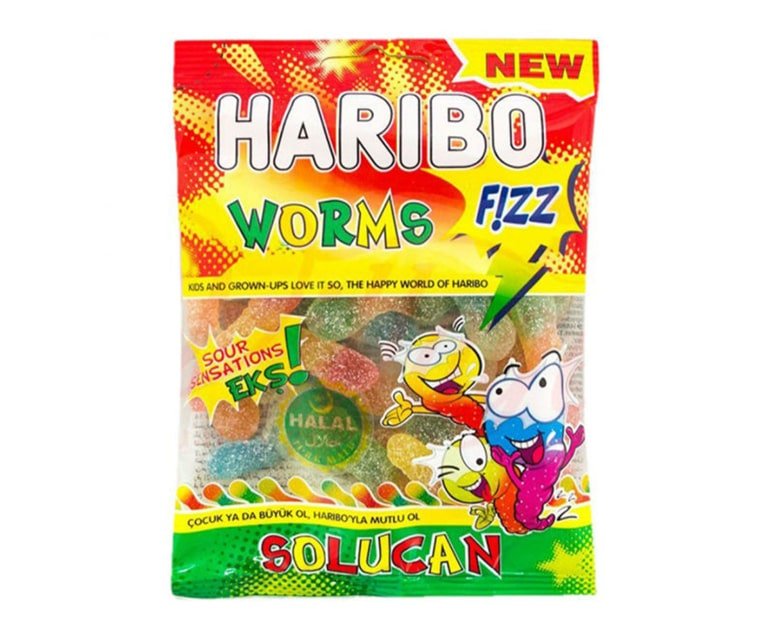 Haribo Fizzy Worms 80G