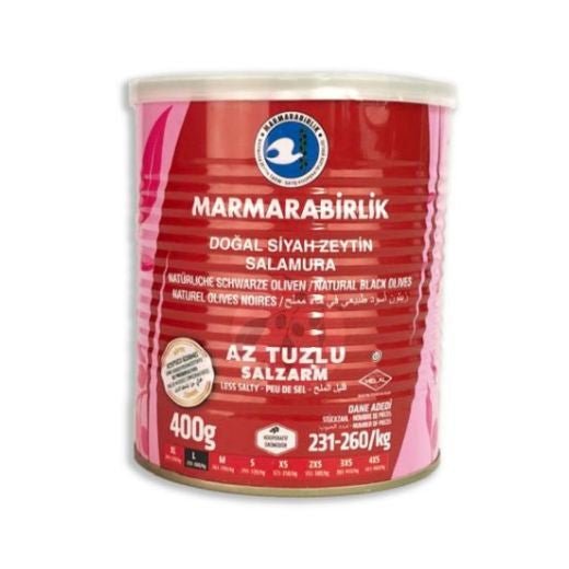 Mar B. Dogal Black Olives Salamura Az Tuzlu [L] [231-260] 400G