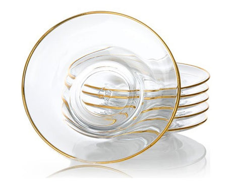 Pasabahce Gold Tea Plates 6 pcs