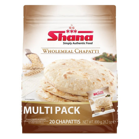 Shana Wholemeal Chapatti Multi Pack 800G