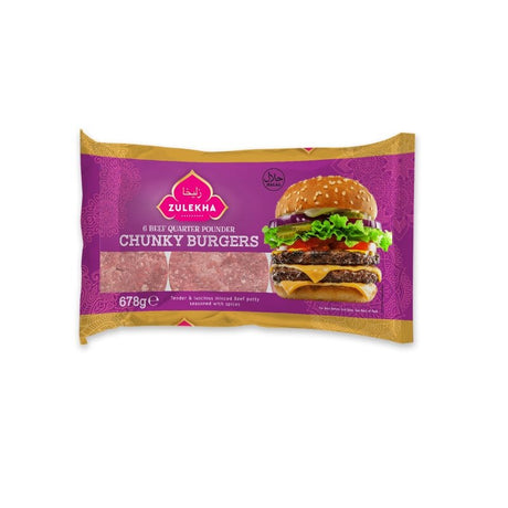 Zulekha Beef Quarter Pounders Burgers 678g