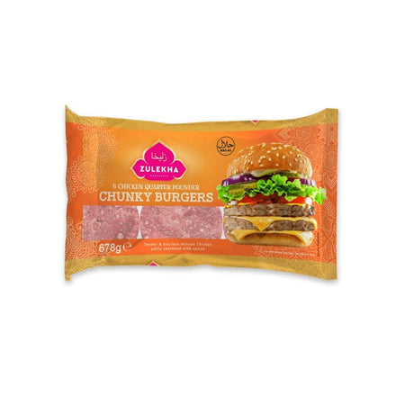 Zulekha Chicken Quarter Pounders Burgers 678g